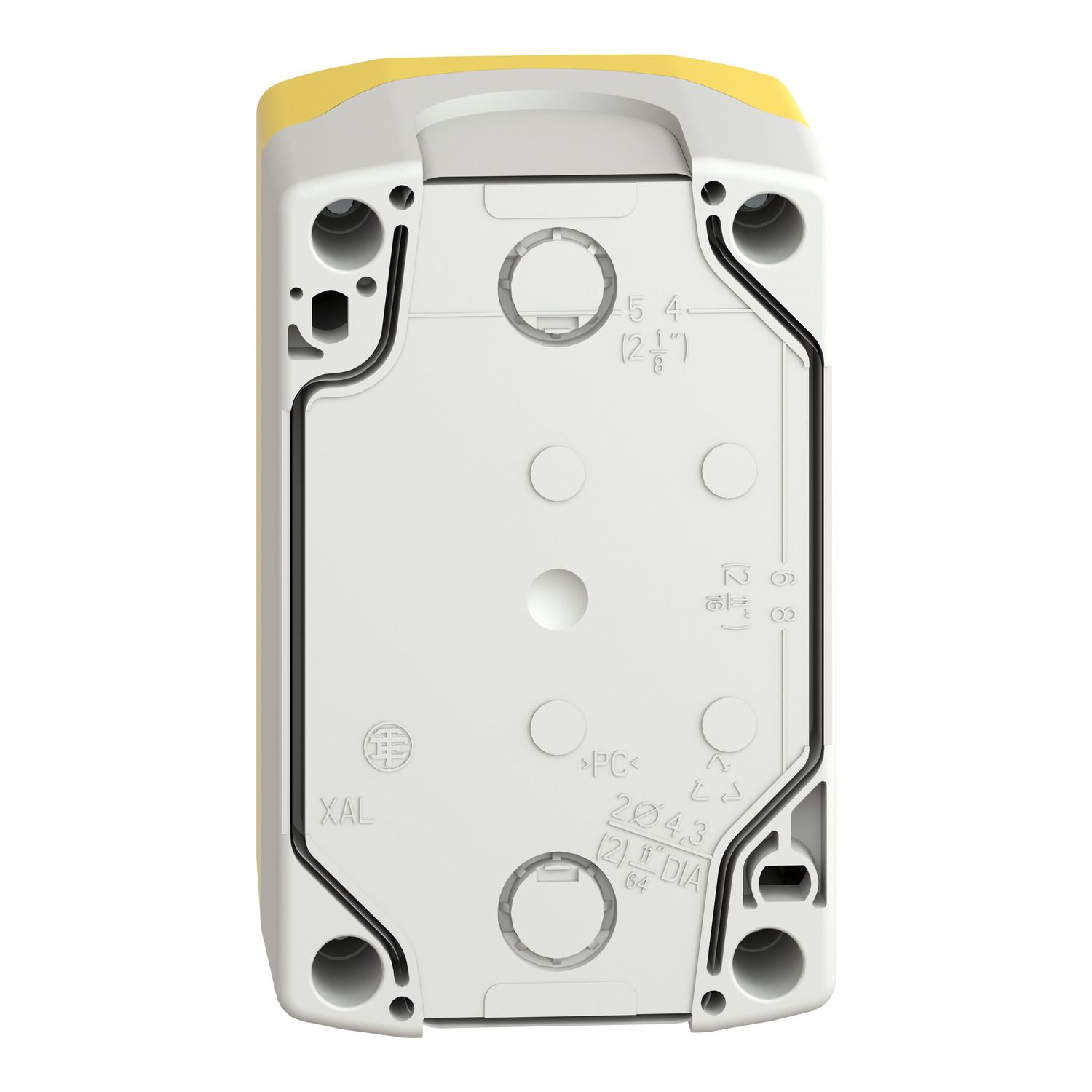 Picture of Empty control station, Harmony XALD XALK, plastic, yellow, 1 cut-out, unmarked, UL/CSA certified