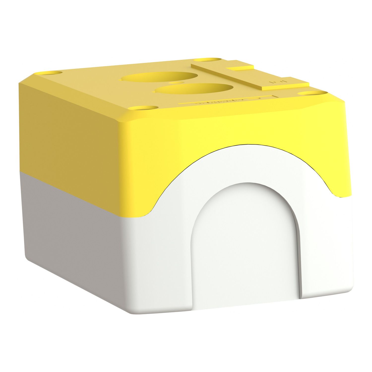 Picture of Empty control station, Harmony XALD XALK, plastic, yellow, 1 cut-out, unmarked, UL/CSA certified
