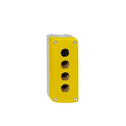 Picture of Empty control station, Harmony XALD XALK, plastic, yellow, 4 cut-outs, unmarked