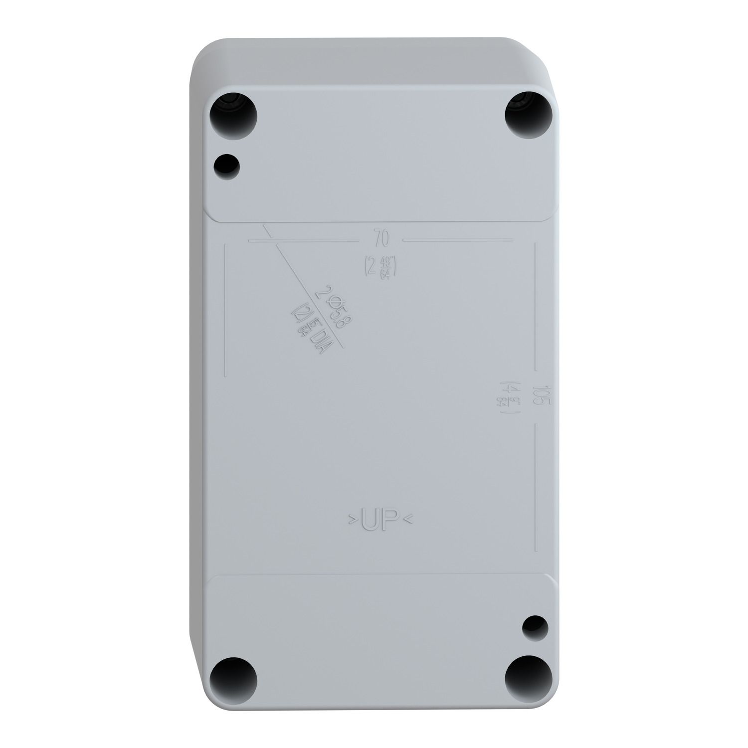 Picture of Empty control station without hinges, Harmony XAP, XB2 SL, plastic, grey, 4 cut outs, 22mm