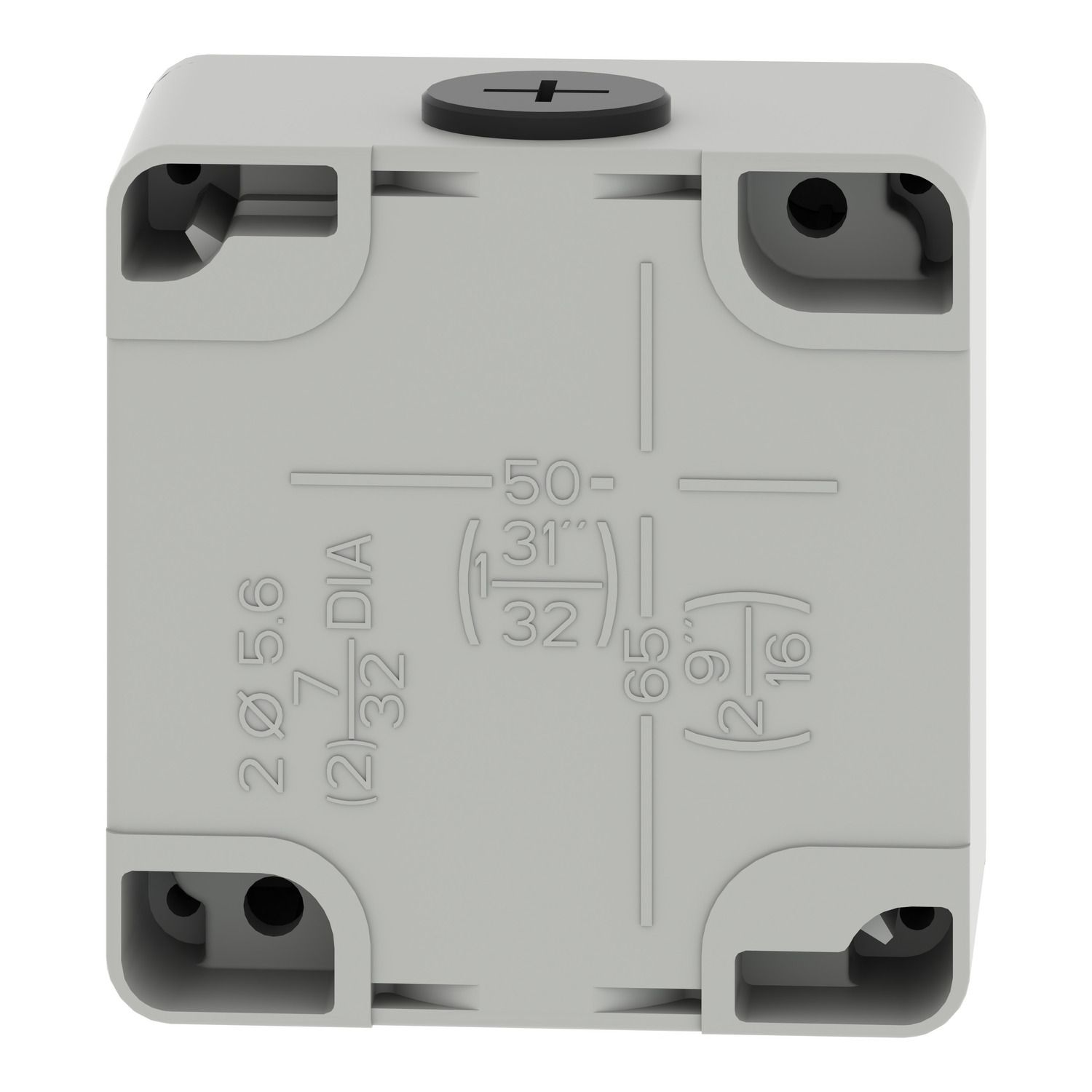 Picture of Die cast empty control station, Harmony XAP, XB2 SL, zinc alloy, grey, M20, undrilled, 80x80x51,5mm, UL cULus