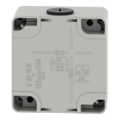 Picture of Die cast empty control station, Harmony XAP, XB2 SL, zinc alloy, grey, M20, undrilled, 80x80x51,5mm, UL cULus