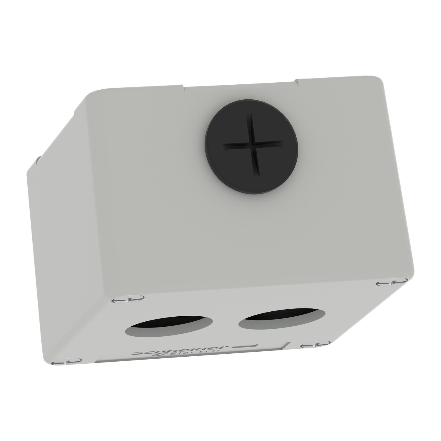 Picture of Die cast empty control station, Harmony XAP, XB2 SL, zinc alloy, grey, M20, 2 cut outs 22mm, 80x80x51,5mm, UL cULus