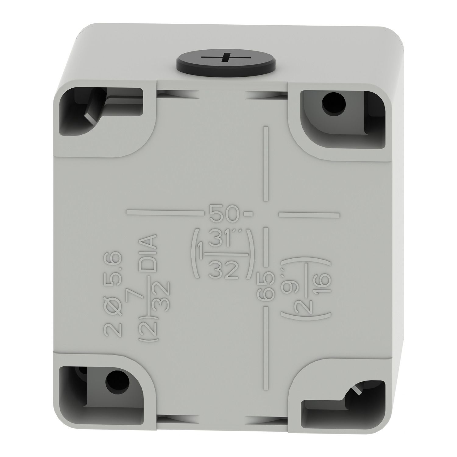 Picture of Die cast empty control station, Harmony XAP, XB2 SL, zinc alloy, grey, M20, undrilled, 80x80x77mm, UL cULus