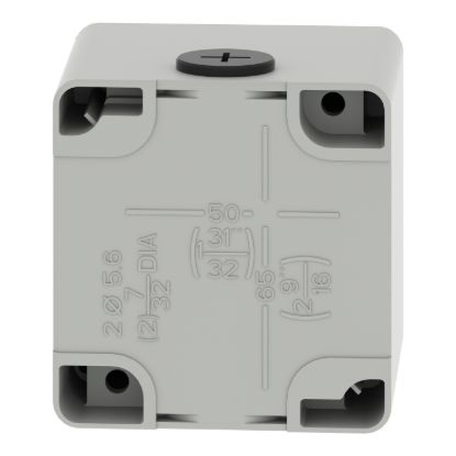 Picture of Die cast empty control station, Harmony XAP, XB2 SL, zinc alloy, grey, M20, undrilled, 80x80x77mm, UL cULus