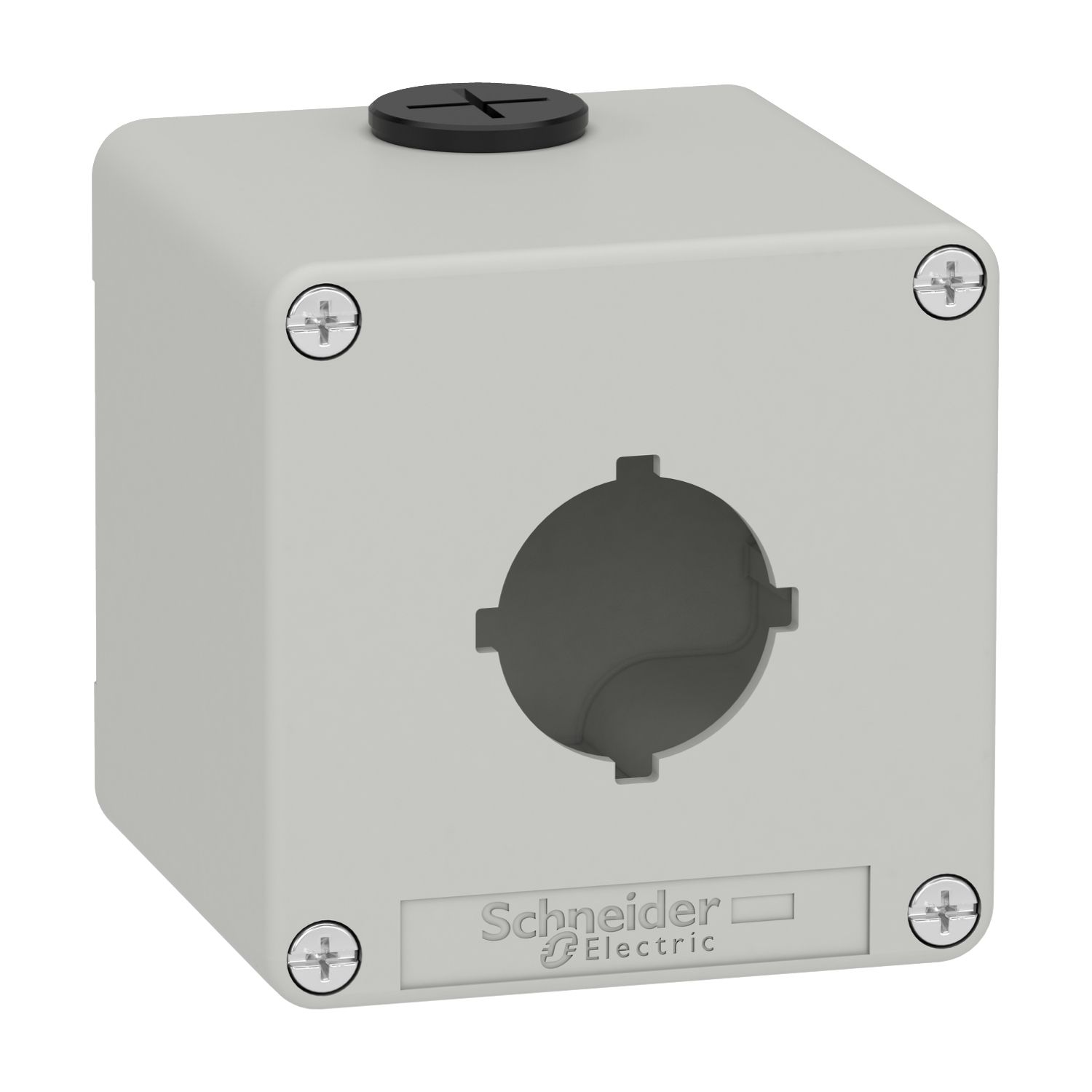 Picture of Empty control station, Harmony XAP, XB2 SL, zinc alloy, grey, M20, 1 cut out 30mm with notches, 80x80x77mm, UL cULus