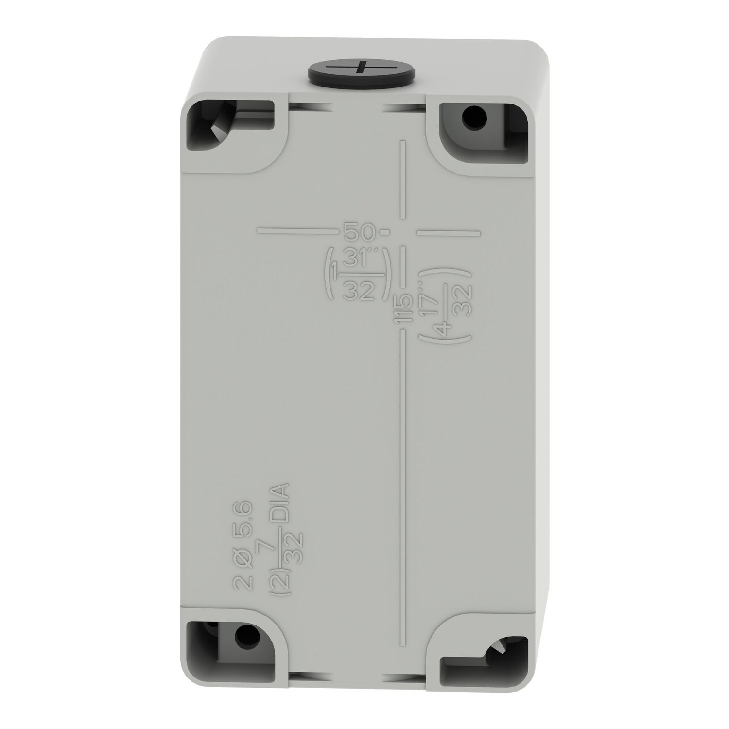Picture of Die cast empty control station, Harmony XAP, XB2 SL, zinc alloy, grey, M20, 2 cut outs 22mm, 80x130x77mm, UL cULus