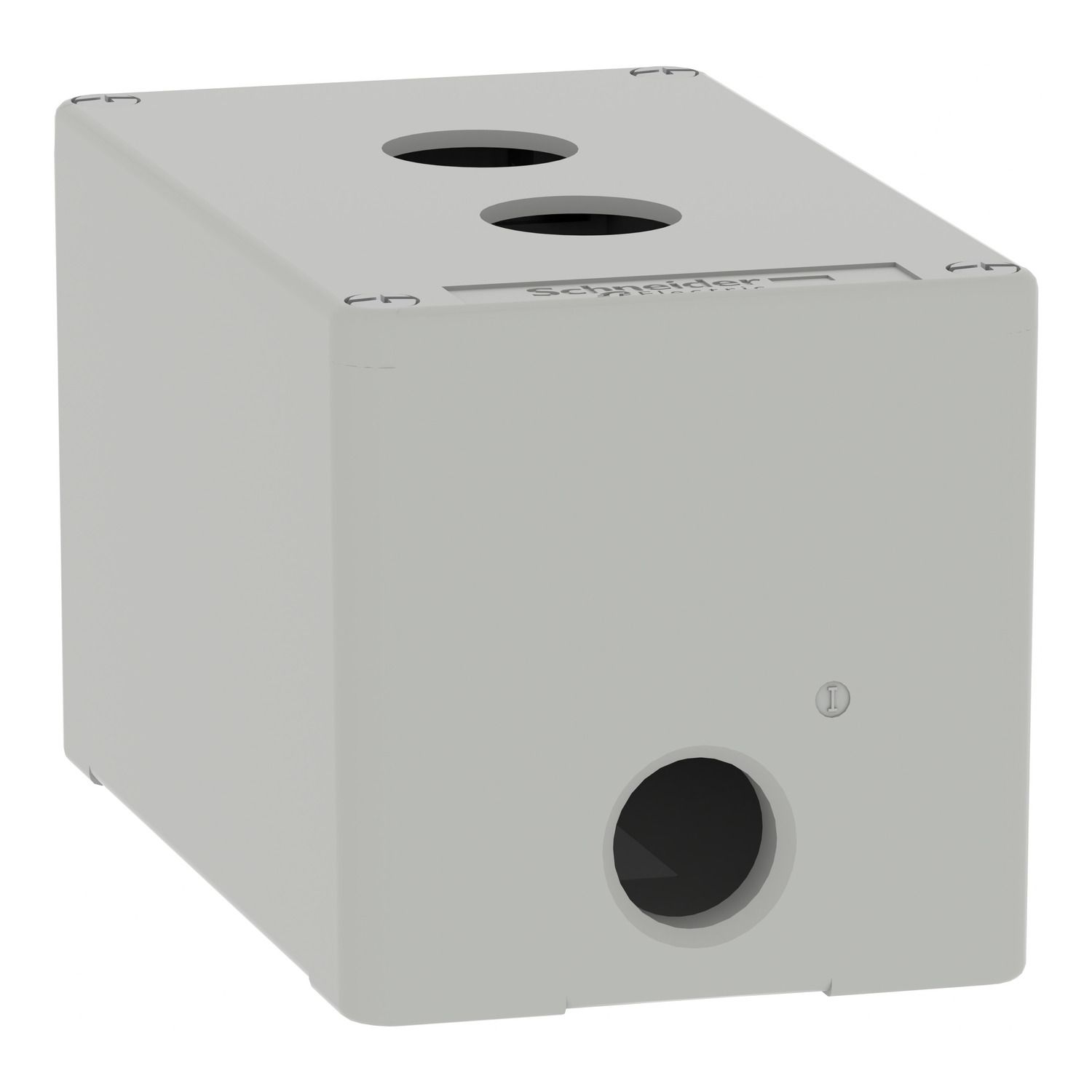 Picture of Die cast empty control station, Harmony XAP, XB2 SL, zinc alloy, grey, M20, 2 cut outs 22mm, 80x130x77mm, UL cULus