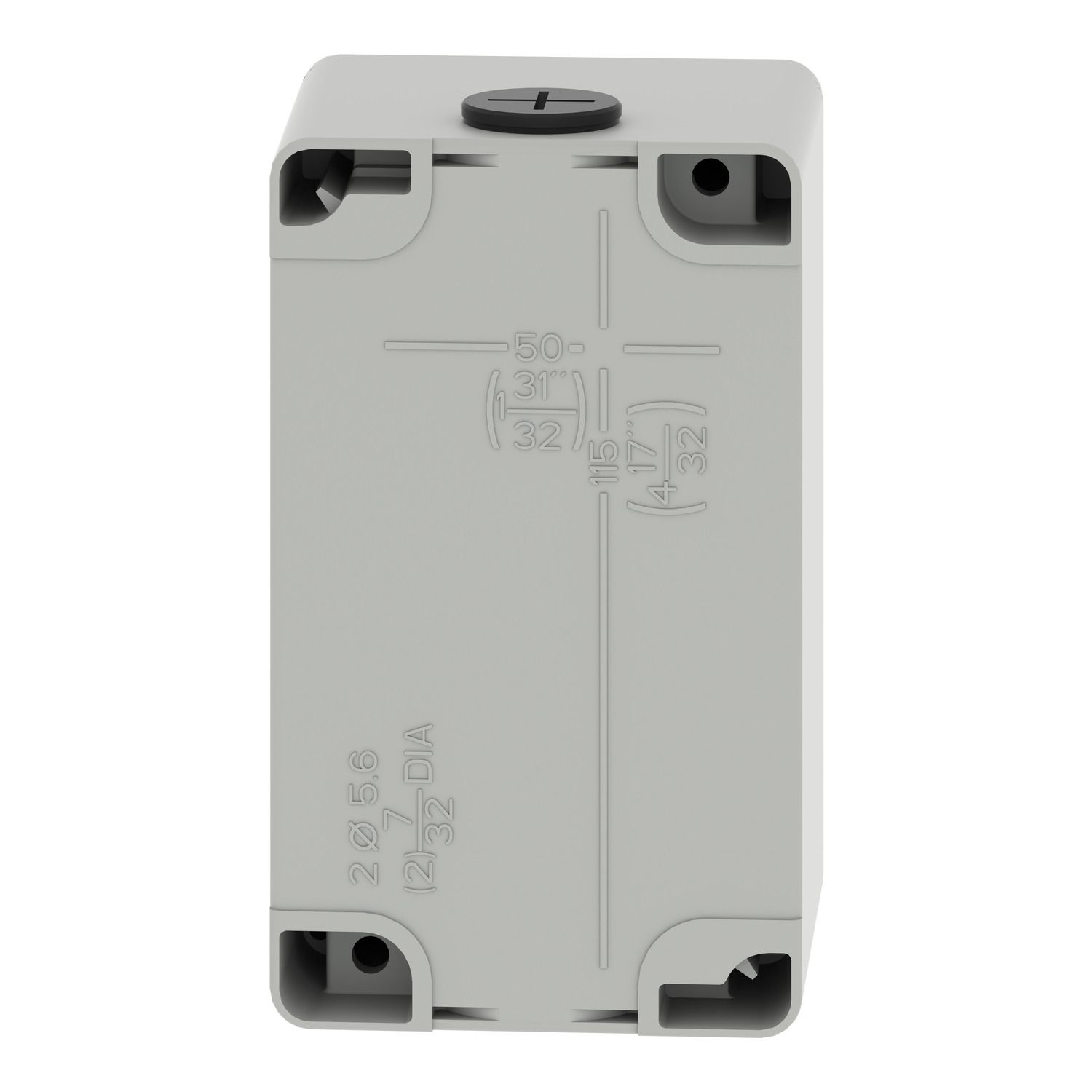 Picture of Die cast empty control station, Harmony XAP, XB2 SL, zinc alloy, grey, M20, 3 cut outs 22mm, 80x130x77mm, UL cULus