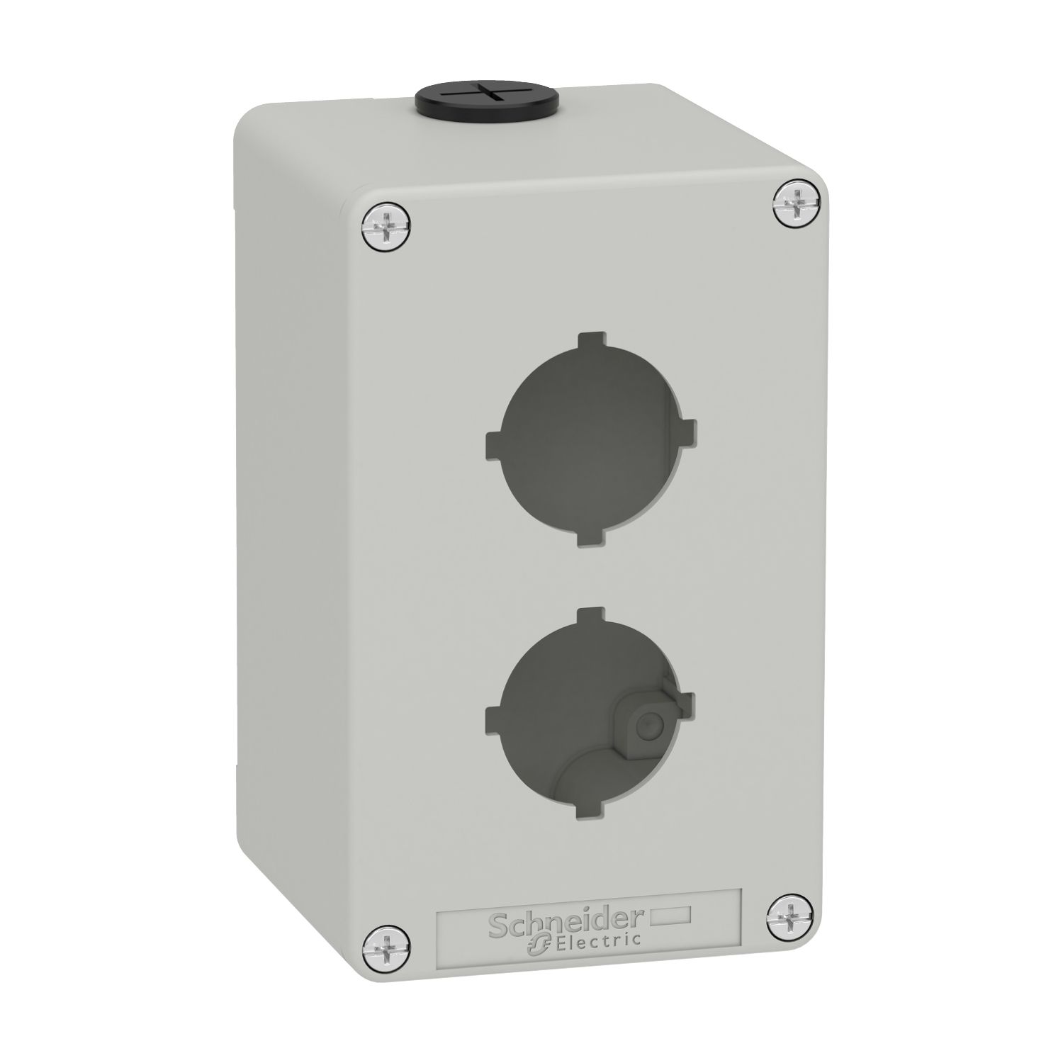Picture of Empty control station, Harmony XAP, XB2 SL, zinc alloy, grey, M20, 2 cut outs 30mm with notches, 80x130x77mm, UL cULus
