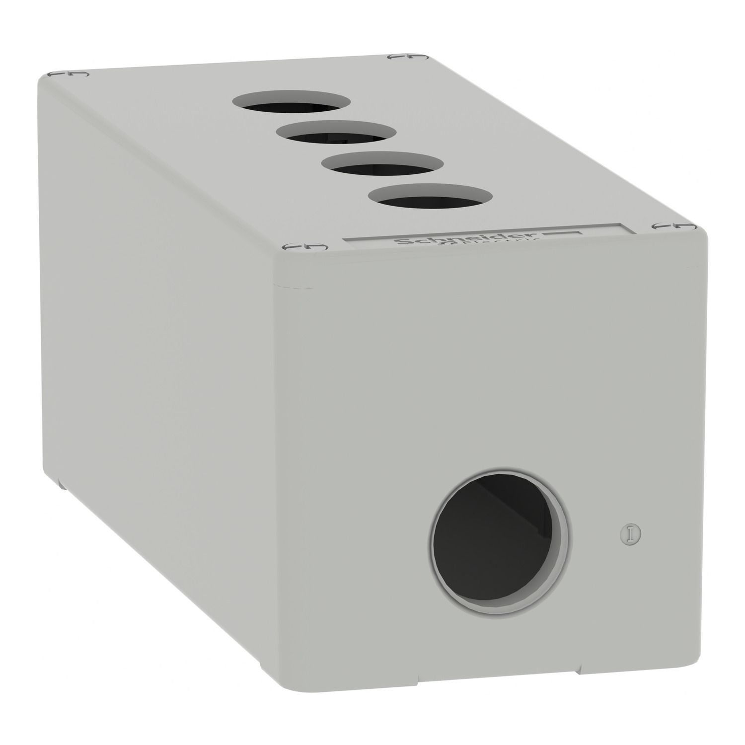 Picture of Die cast empty control station, Harmony XAP, XB2 SL, zinc alloy, grey, M25, 4 cut outs 22mm, 80x175x77mm