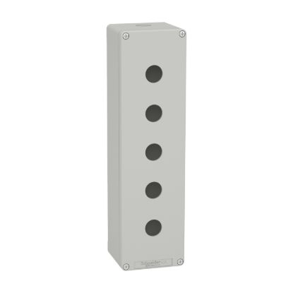 Picture of Die cast empty control station, Harmony XAP, XB2 SL, aluminium, grey, M32, 5 cut outs 22mm, 85x310x77mm