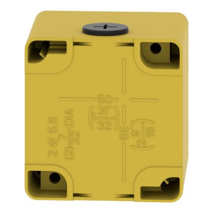 Picture of Empty control station, Harmony XAP, XB2 SL, zinc alloy, yellow, M20, undrilled, 80x80x77mm, UL cULus