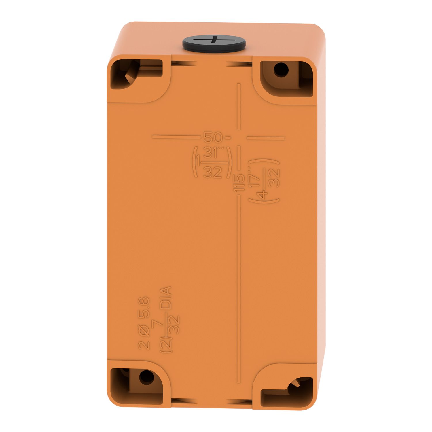 Picture of Empty control station, Harmony XAP, XB2 SL, zinc alloy, orange, M20, 2 cut outs 22mm, 80x130x77mm, UL cULus