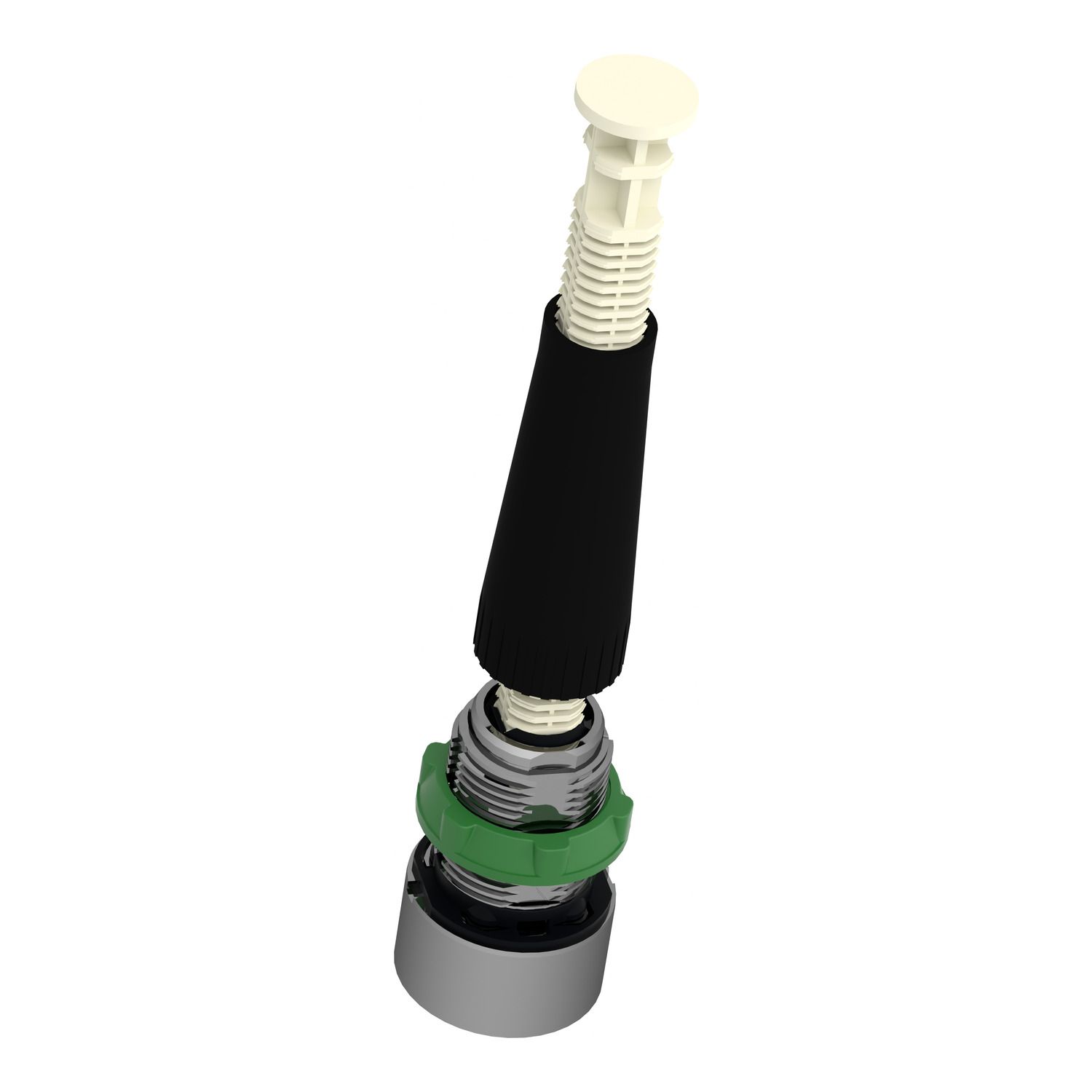 Picture of Manual overload reset push button, Harmony XB4, metal, flush, black, 22mm, 6...16mm actuation distance, unmarked