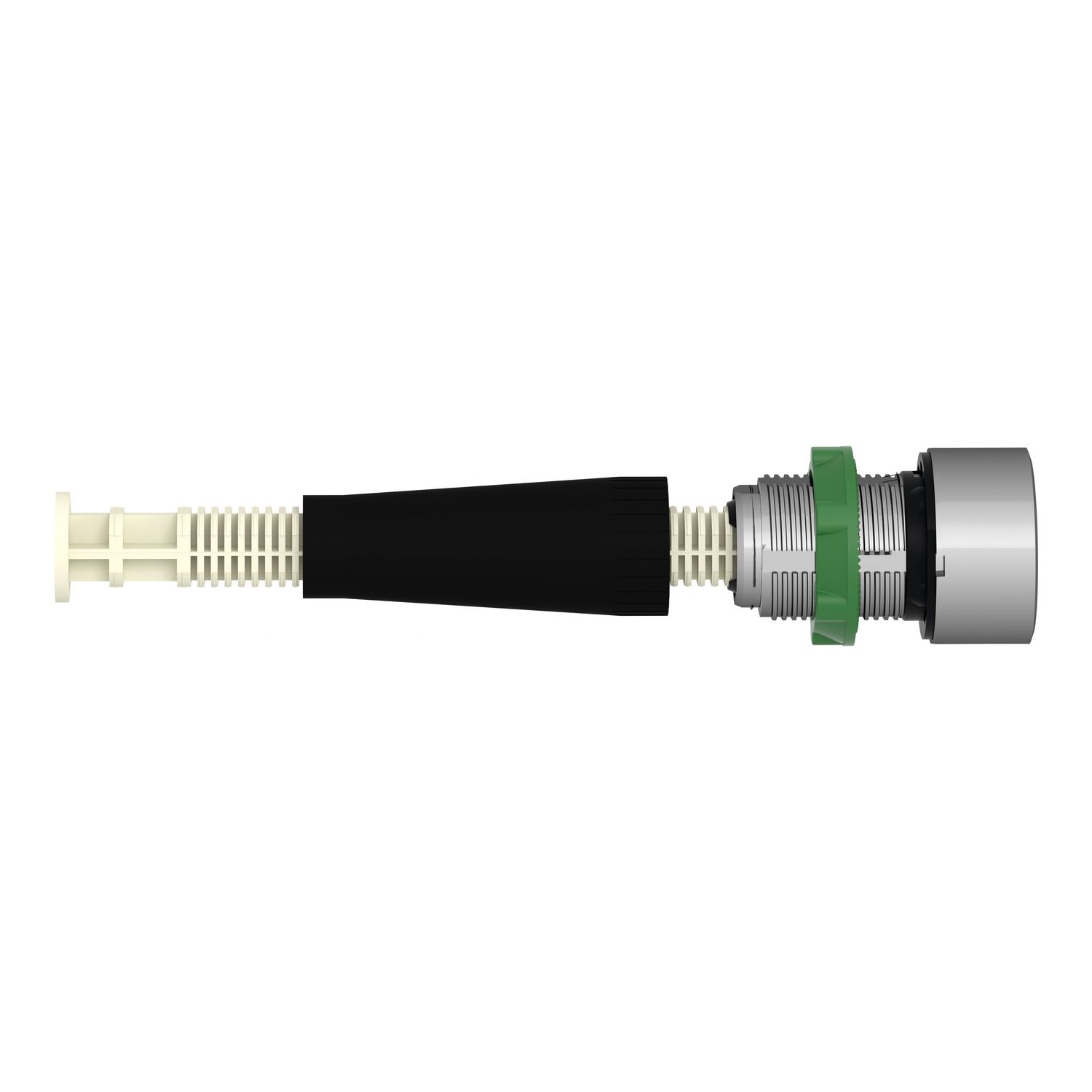 Picture of Manual overload reset push button, Harmony XB4, metal, flush, black, 22mm, 6...16mm actuation distance, unmarked