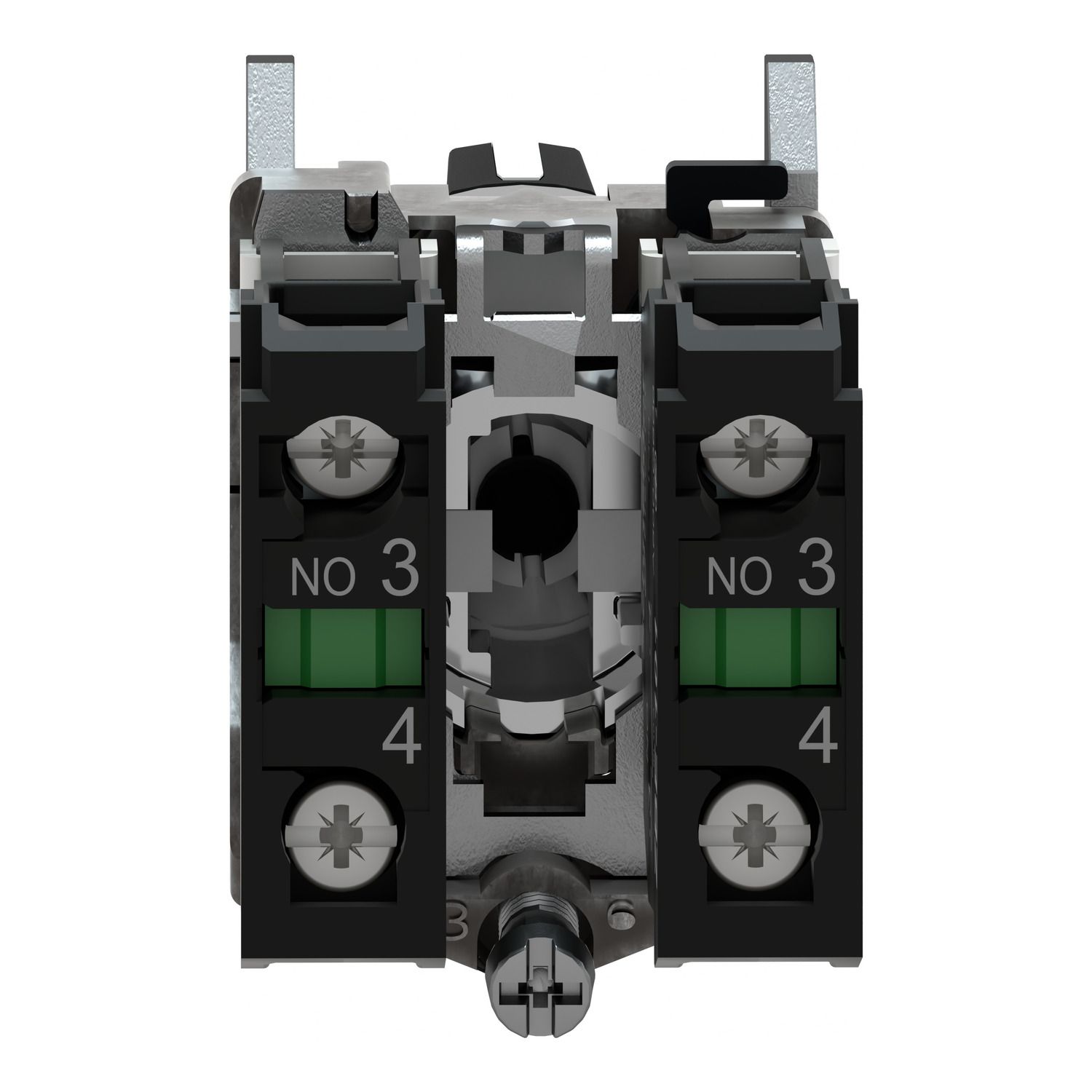 Picture of Selector switch, Harmony XB4, metal, black, 22mm, 3 positions, stay put, 2NO