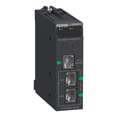 Picture of network module, Modicon M580, Ethernet IP/Modbus TCP, coated