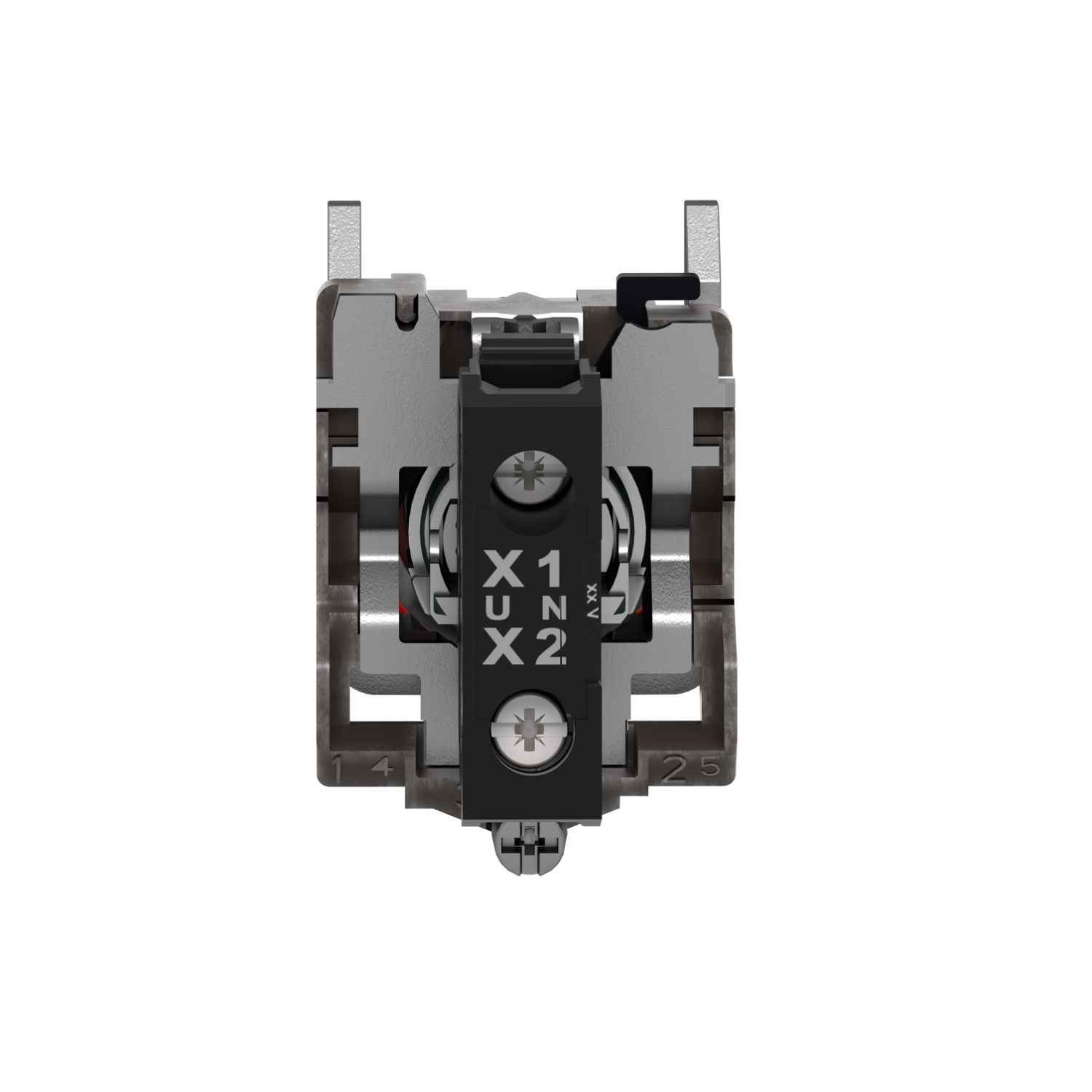 Picture of Pilot light, Harmony XB4, grey plastic, red, 22mm, universal LED, plain lens, 24V AC DC