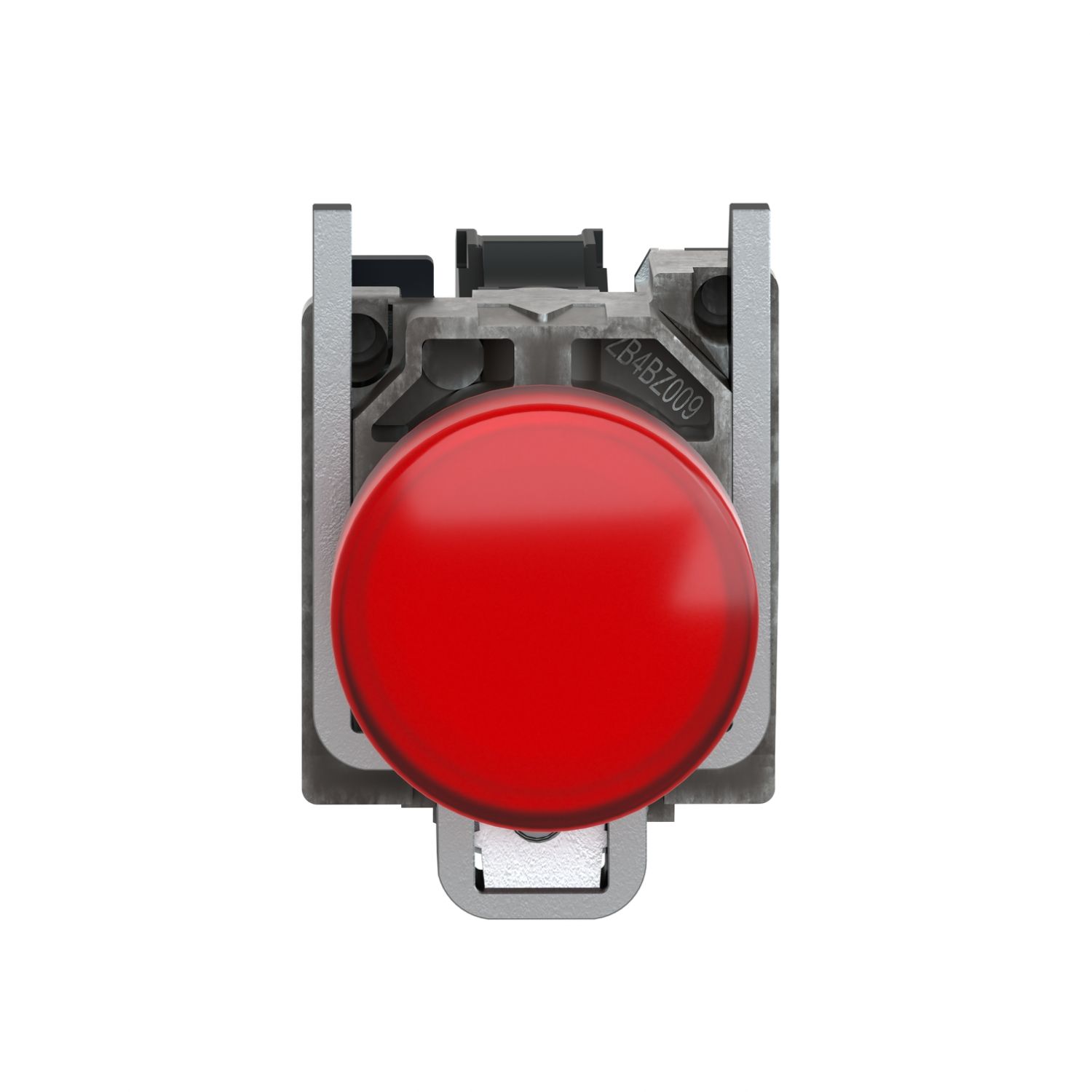 Picture of Pilot light, Harmony XB4, grey plastic, red, 22mm, universal LED, plain lens, 24V AC DC