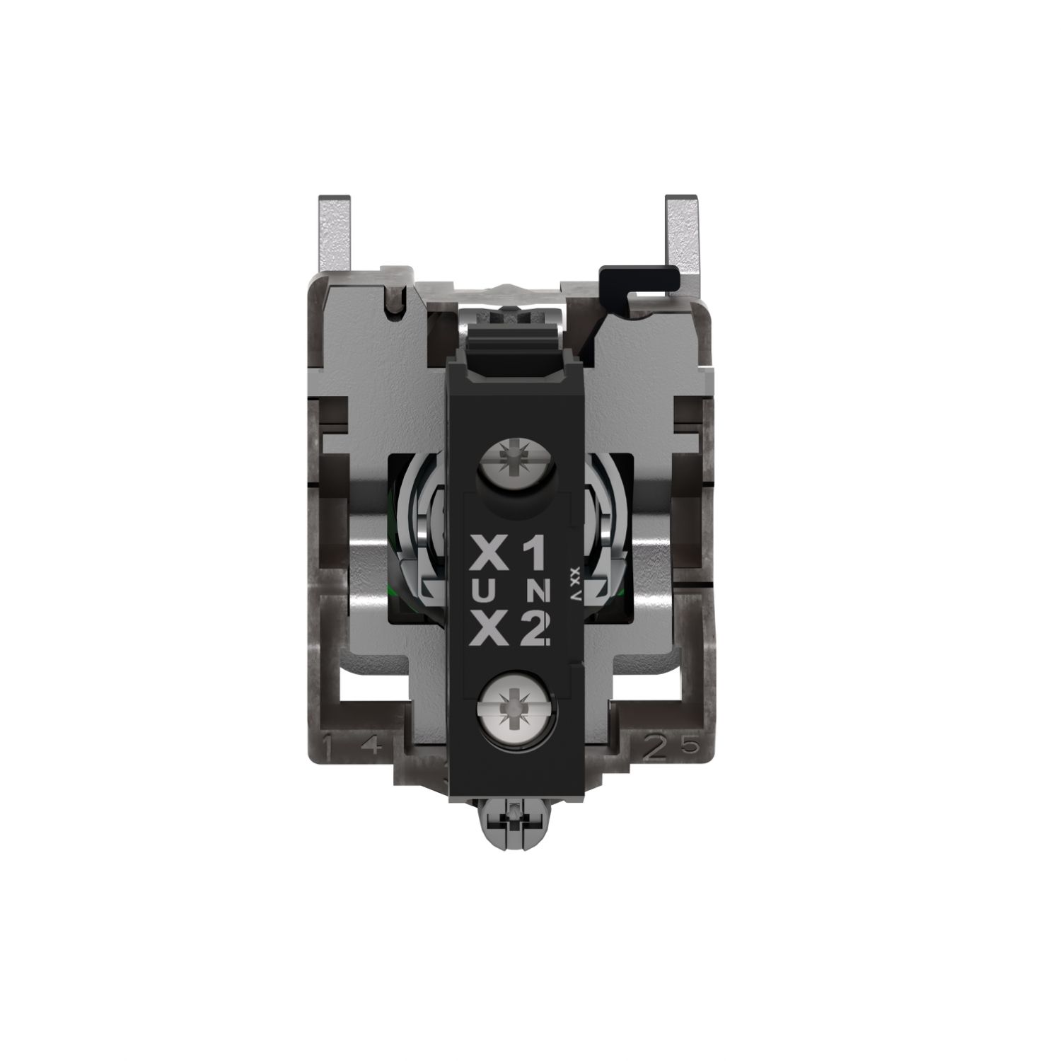 Picture of Pilot light, Harmony XB4,metal, green, 22mm, universal LED, plain lens, 110...120V AC