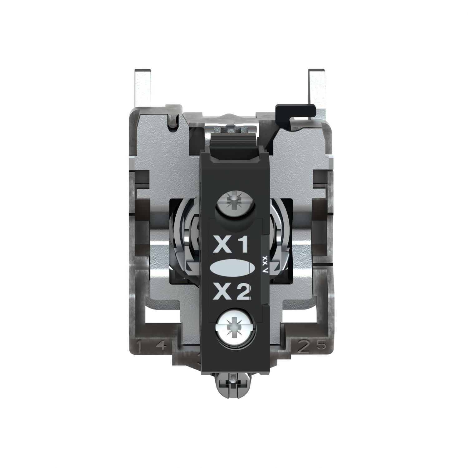 Picture of Pilot light, Harmony XB4, grey plastic, white, 22mm, universal LED, plain lens, 230...240V AC