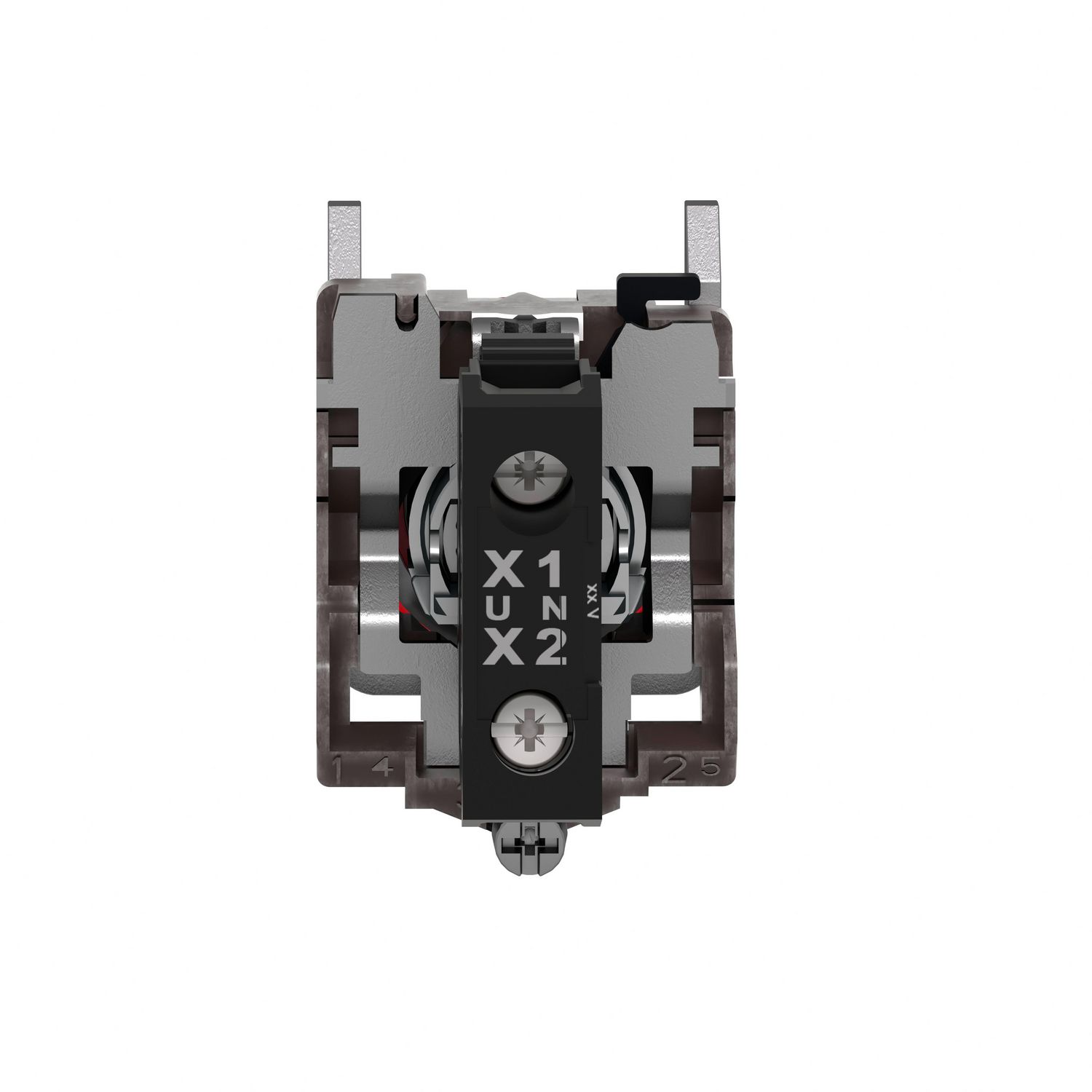 Picture of Pilot light, Harmony XB4, grey plastic, red, 22mm, universal LED, plain lens, 230...240V AC