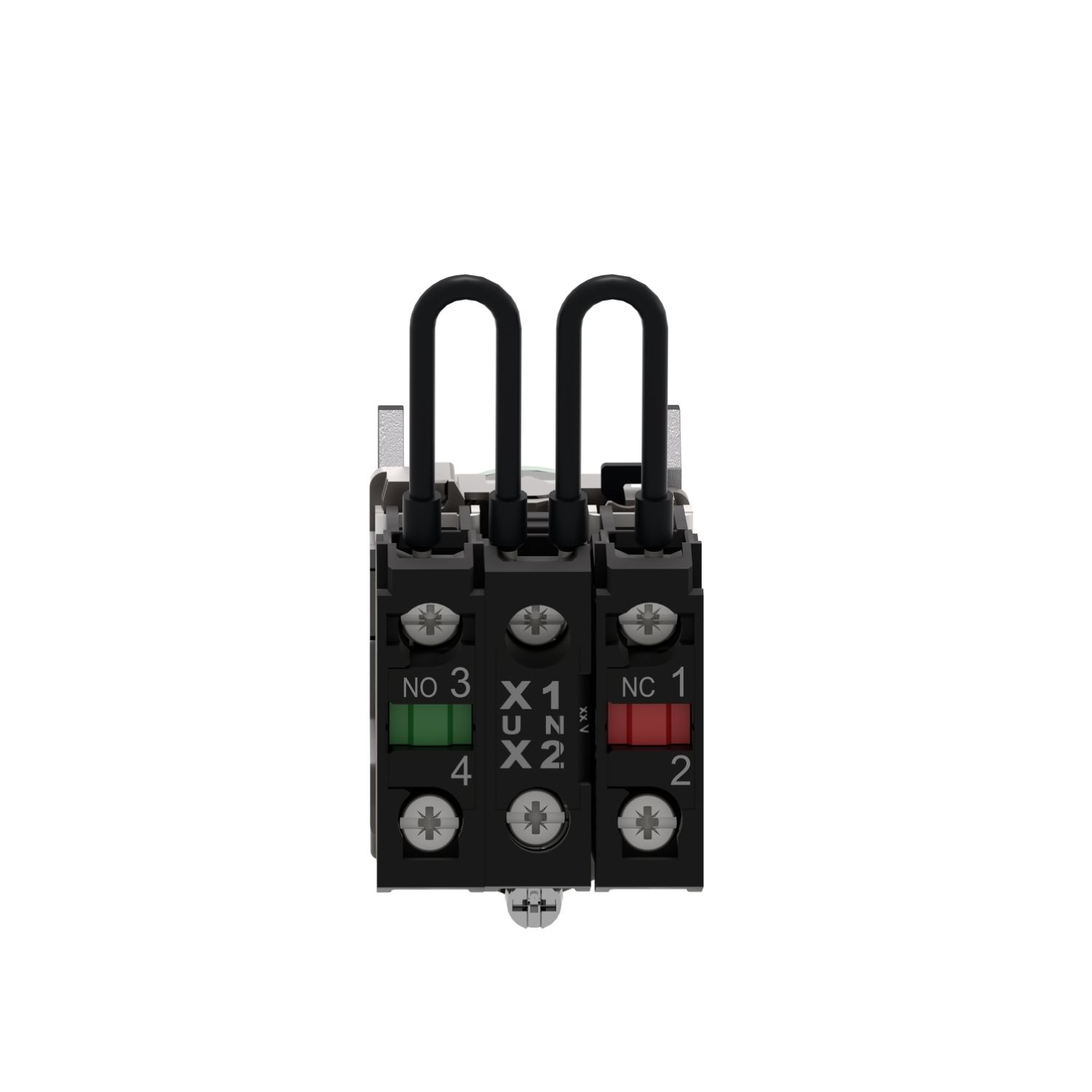 Picture of Push to test pilot light, Harmony XB4, metal, green, 22mm, universal LED, 24V