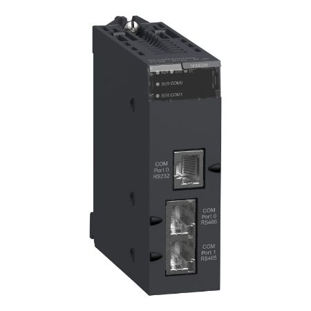 Picture of communication module, Modicon X80, Serial link module, 2 RS485 or 232 ports in Modbus and character mode