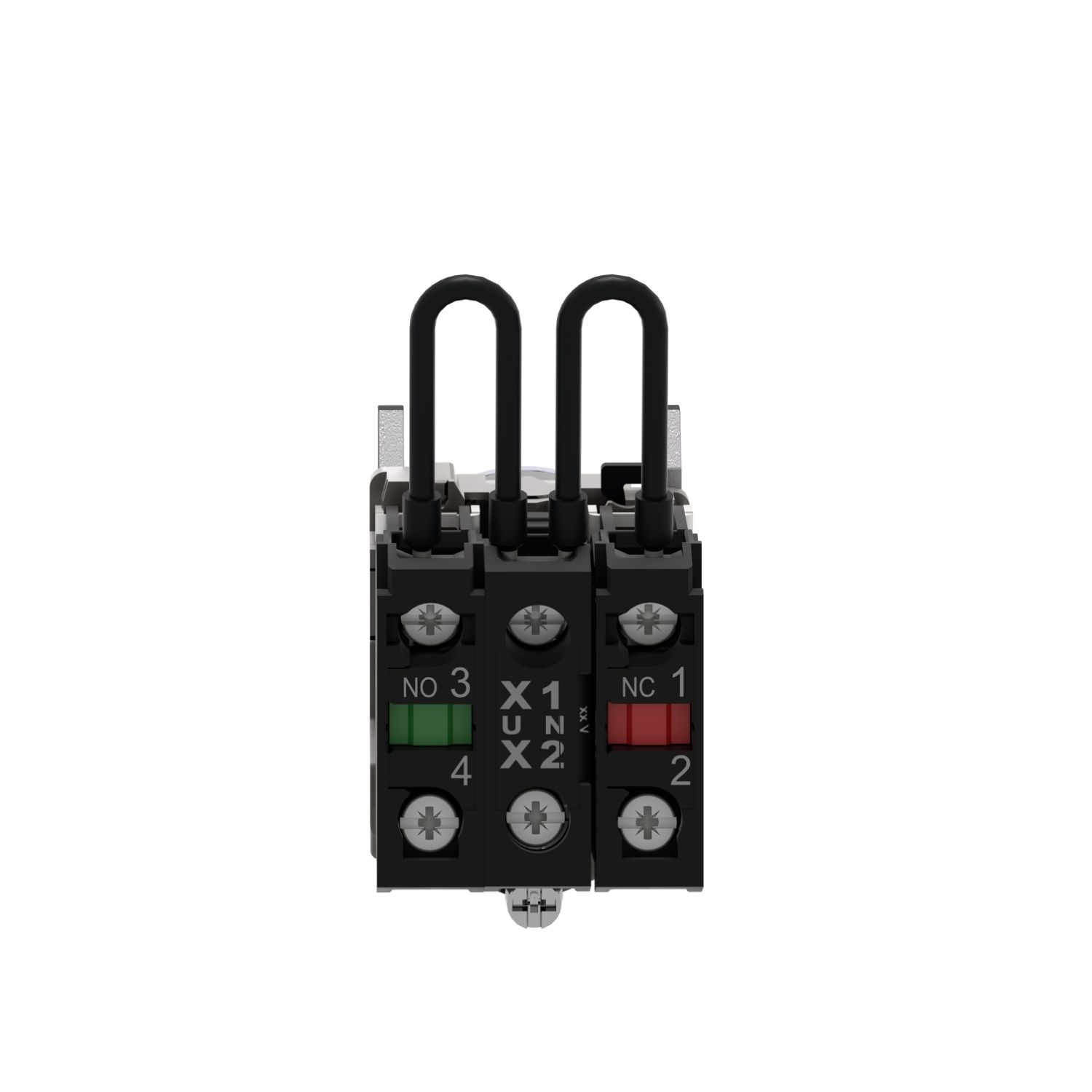 Picture of Push-to-test pilot light, Harmony XB4, metal, blue, universal LED, screw clamp terminals, 24V