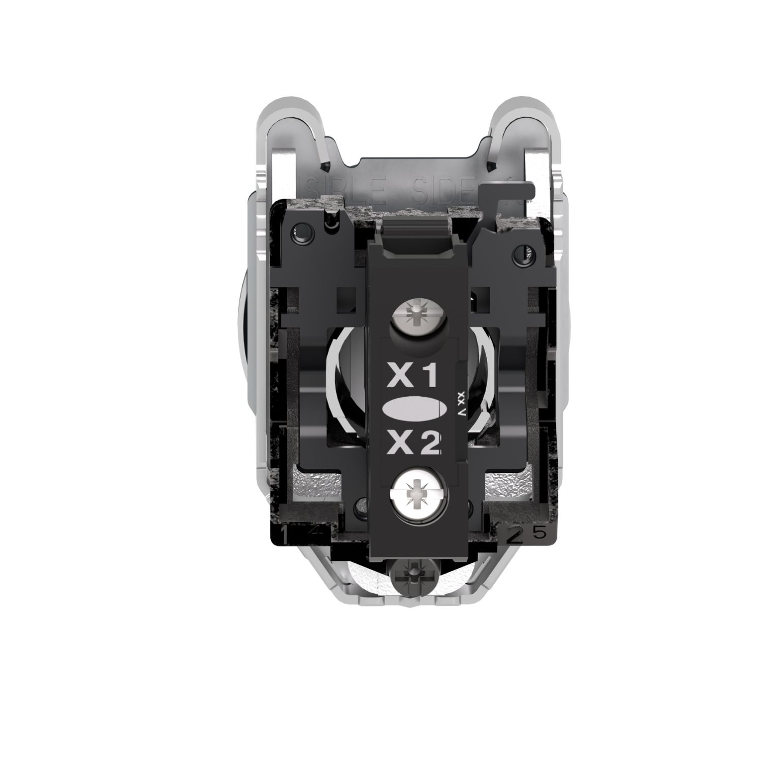 Picture of Pilot light, Harmony XB4,metal, red flush mounted, 30mm, universal LED, plain lens, 24V AC DC