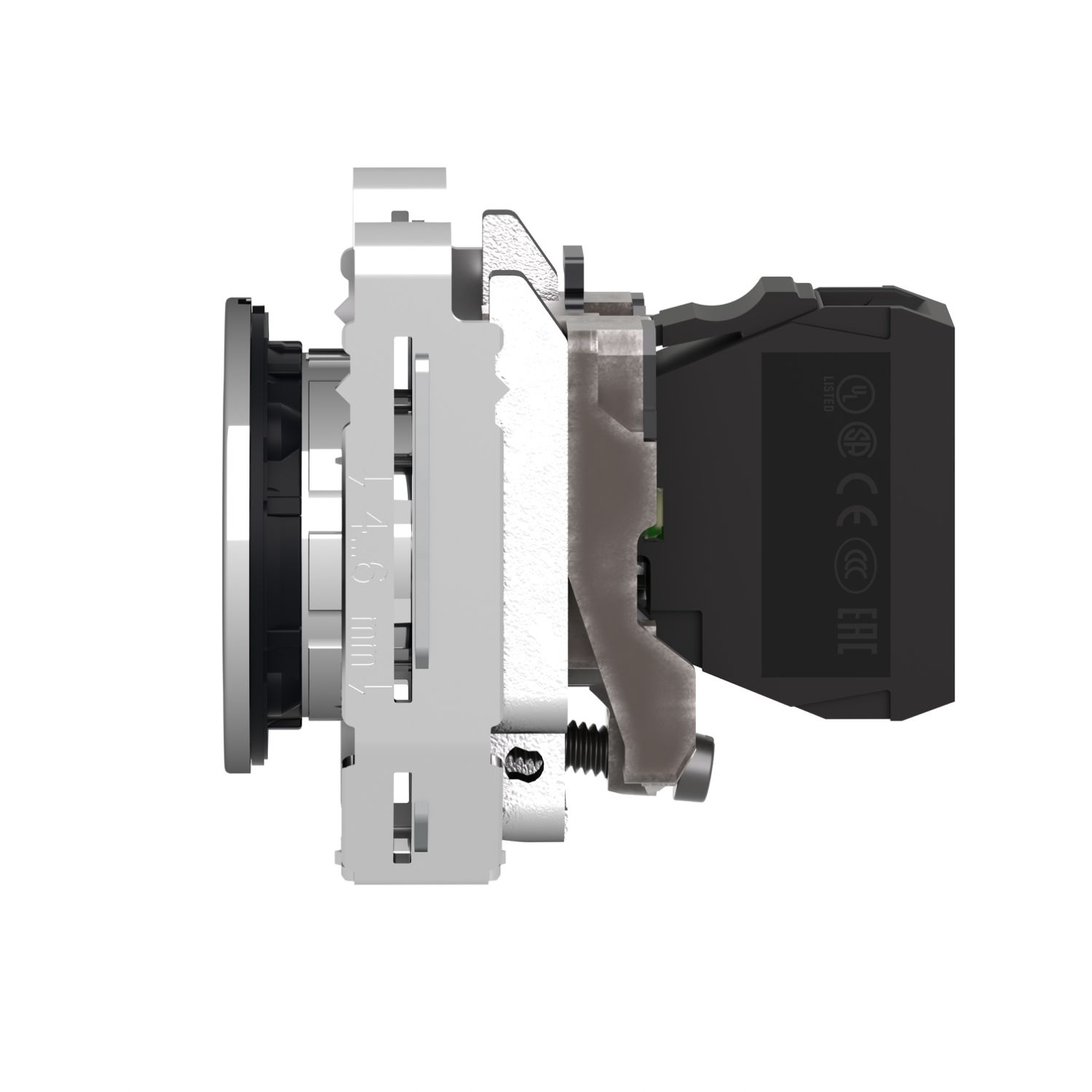 Picture of Pilot light, Harmony XB4,metal, blue flush mounted, 30mm, universal LED, plain lens, 24V AC DC