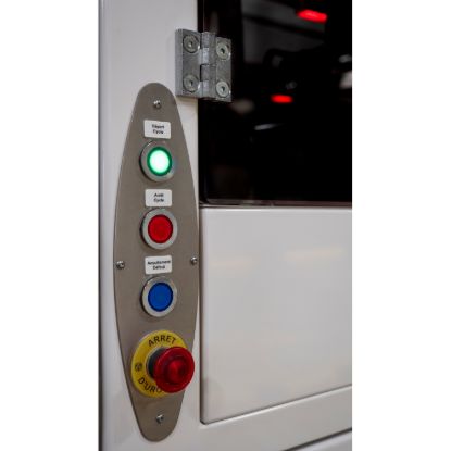 Picture of Pilot light, Harmony XB4,metal, blue flush mounted, 30mm, universal LED, plain lens, 230...240V AC