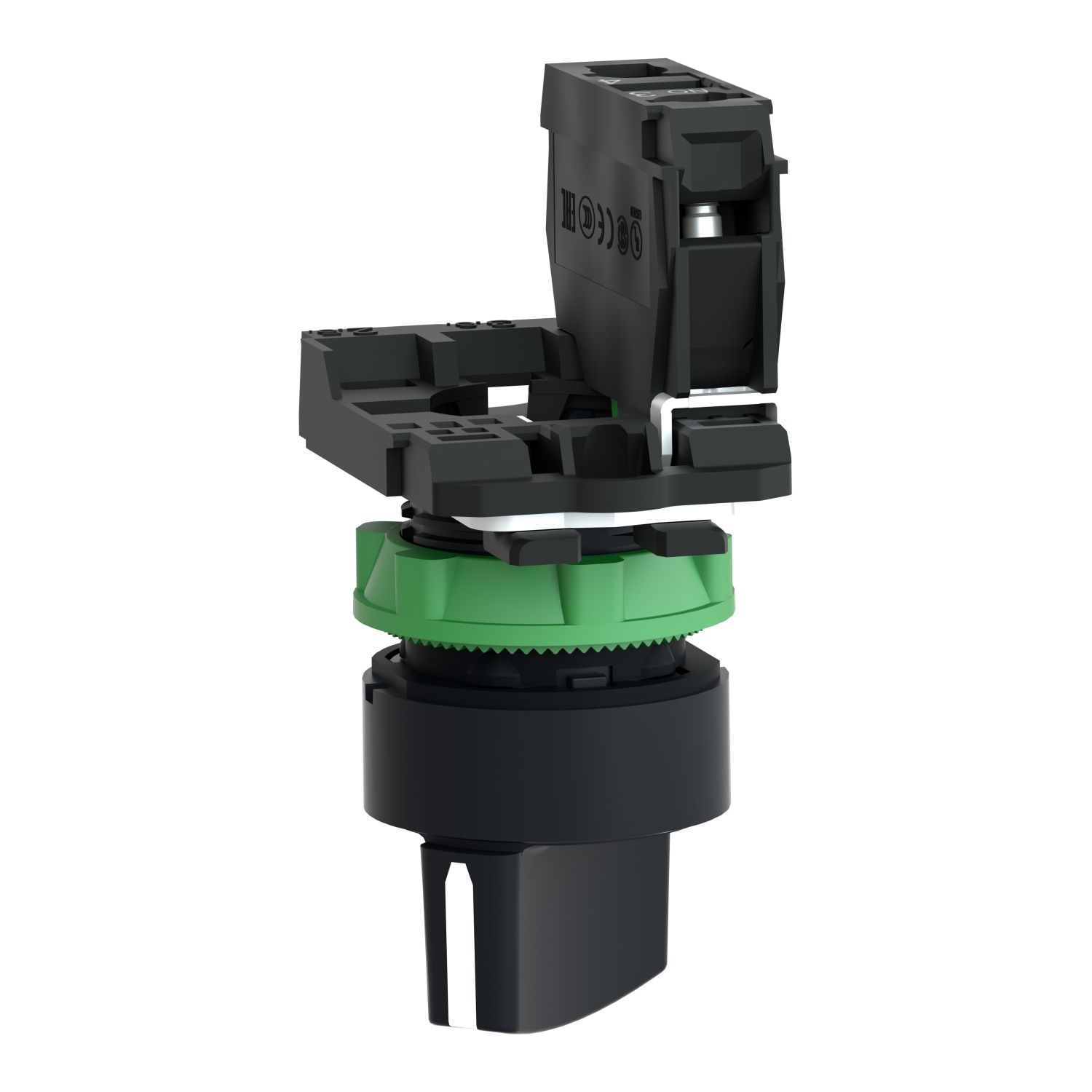 Picture of Selector switch, Harmony XB5, plastic black, 22mm, 2 positions, stay put, 1NO