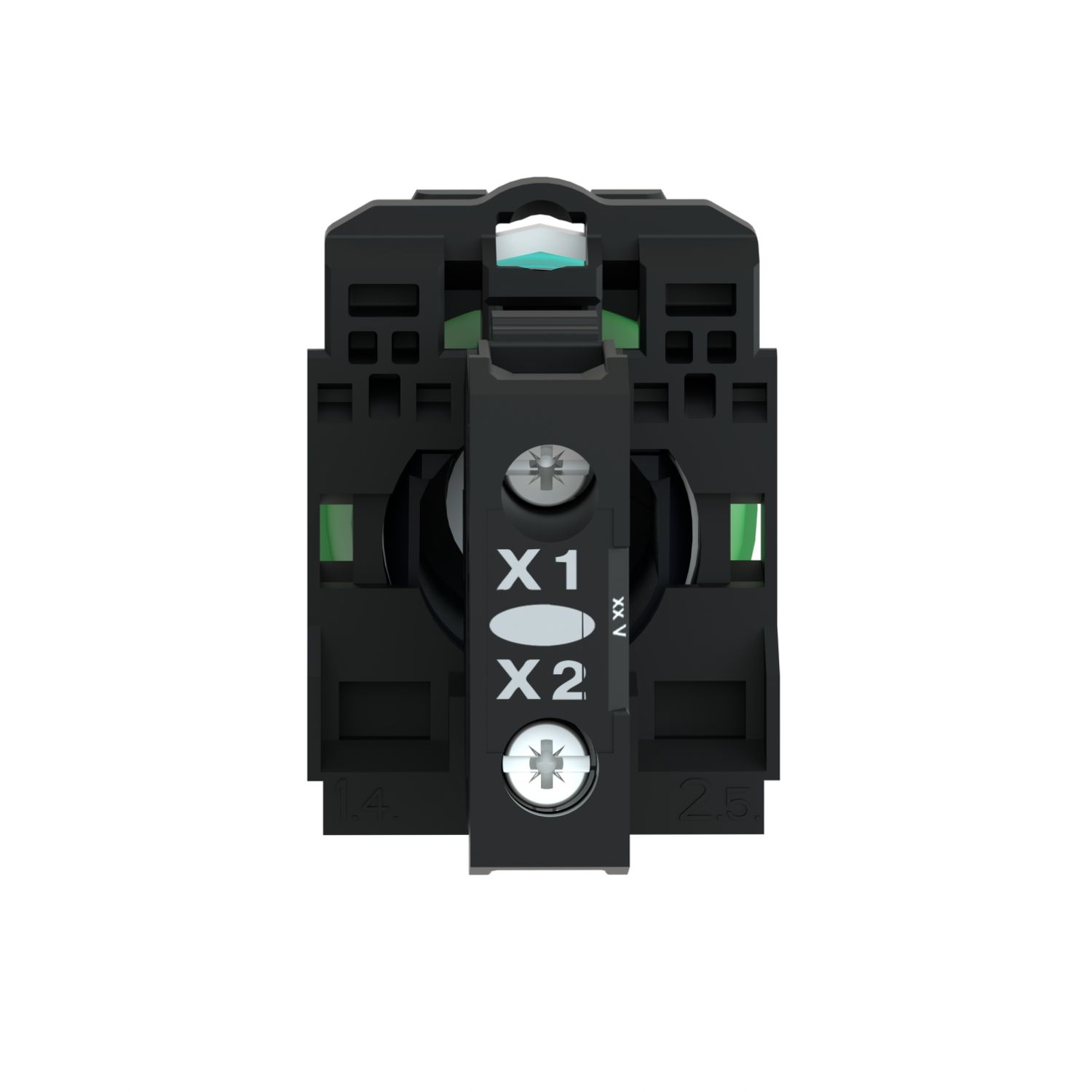Picture of Pilot light, Harmony XB5, grey plastic, green, 22mm, universal LED, plain lens, 230...240V AC