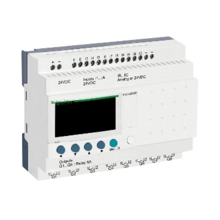 Picture of compact smart relay, Zelio Logic SR2 SR3, 20 IO, 24V DC, no clock, display