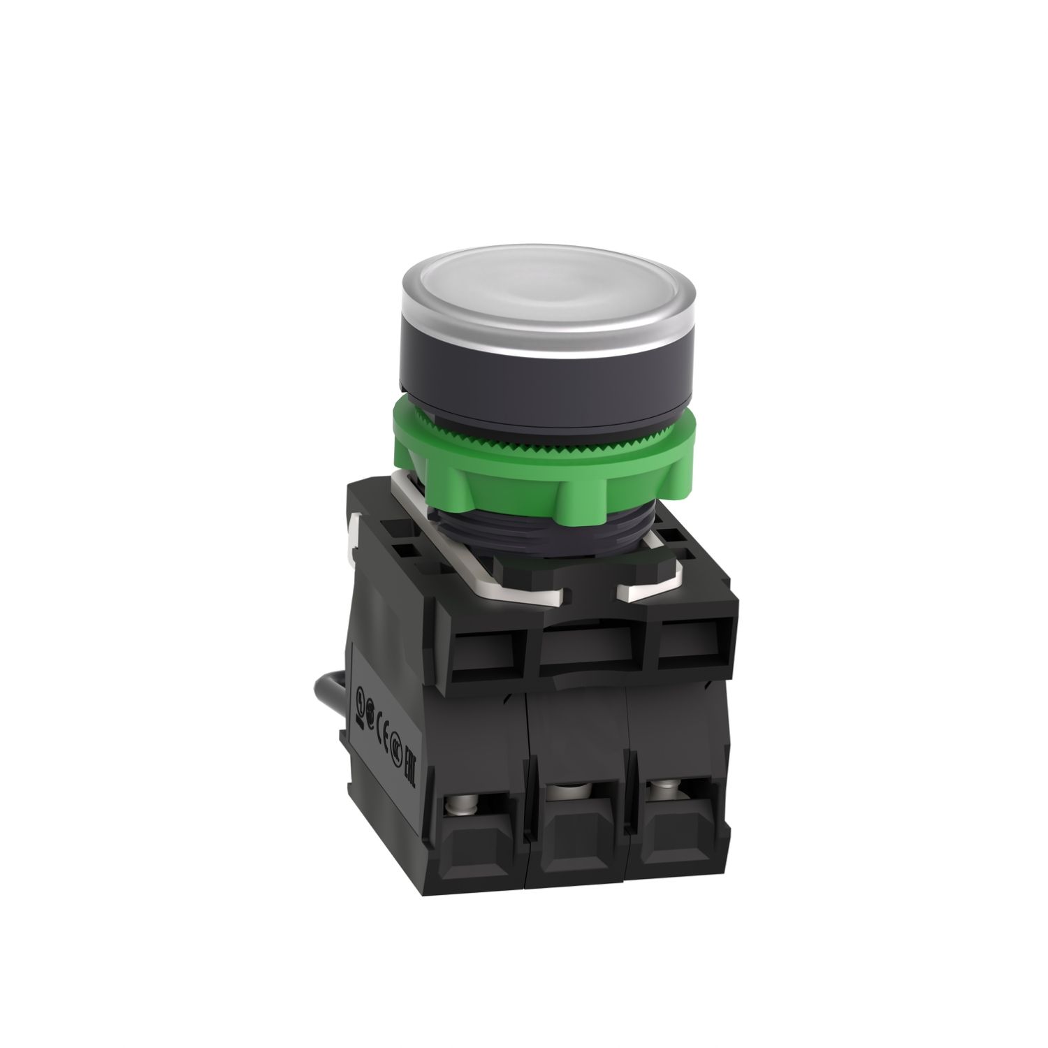 Picture of Push to test pilot light, Harmony XB5, universal LED,  white, plastic, 22mm, 110...120V