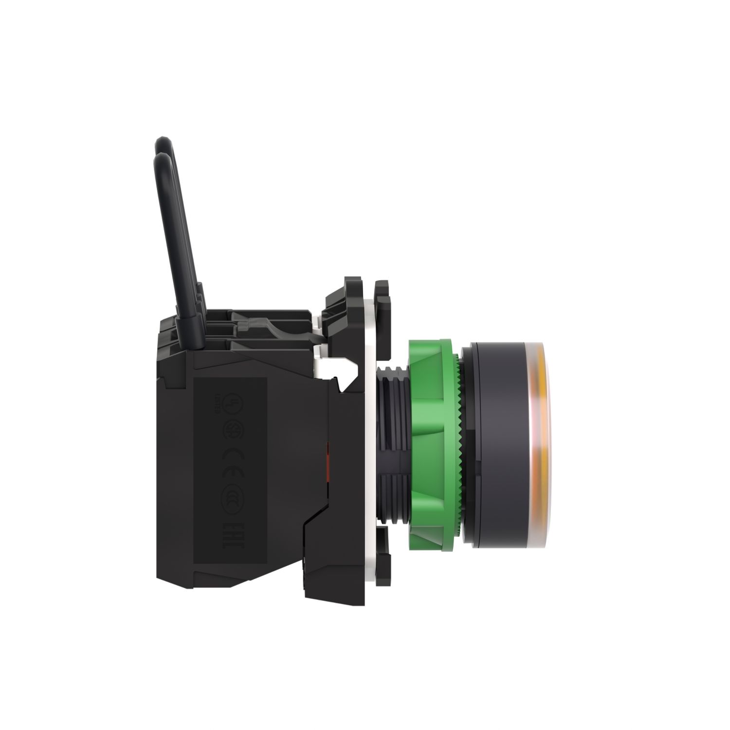 Picture of Push-to-test pilot light, Harmony XB5, plastic, orange, universal LED, screw clamp terminals, 24V
