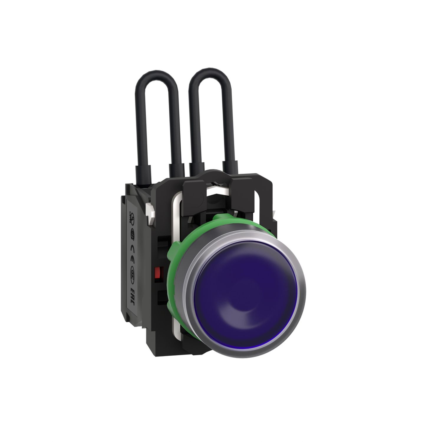 Picture of Push to test pilot light, Harmony XB5, universal LED,  blue, plastic, 22mm, 110...120V