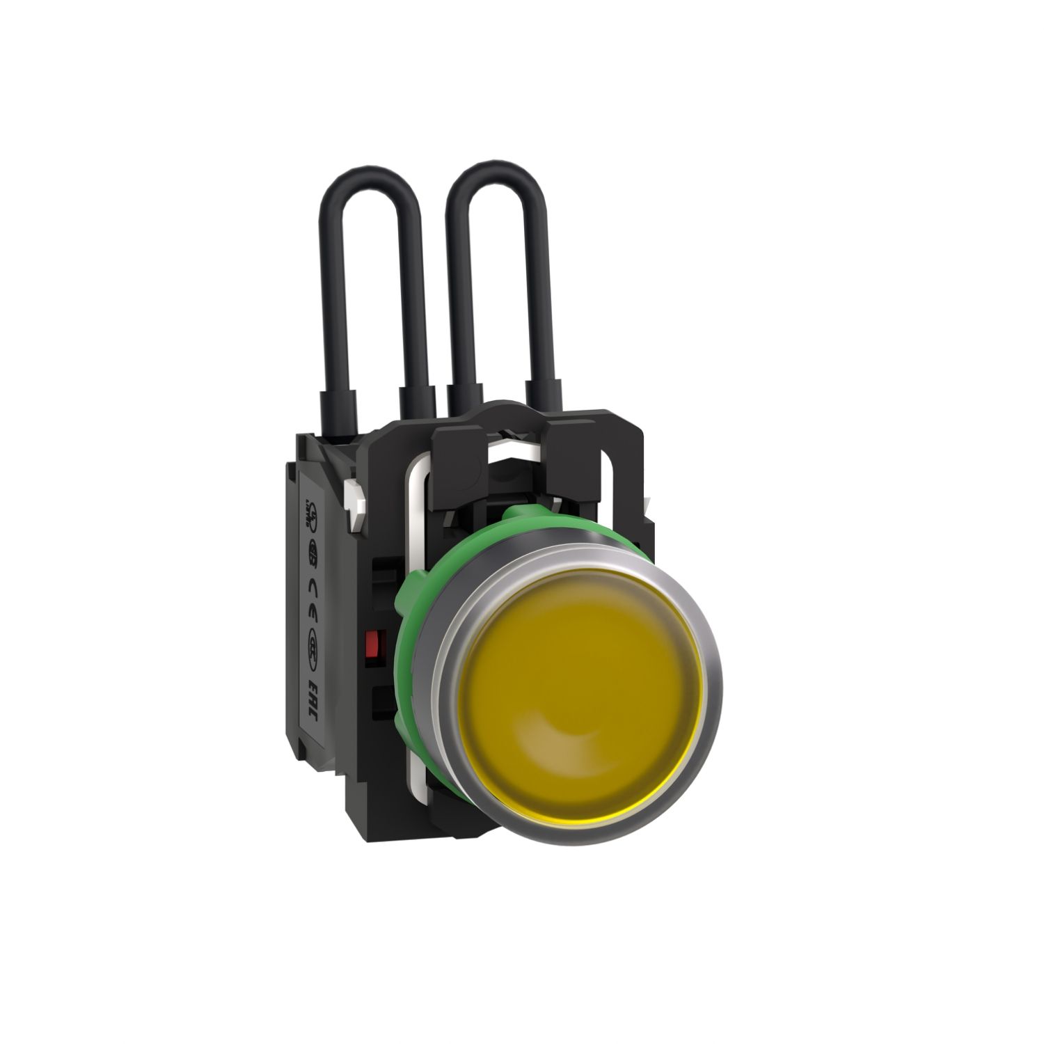 Picture of Push to test pilot light, Harmony XB5, universal LED,  amber, plastic, 22mm, 24V