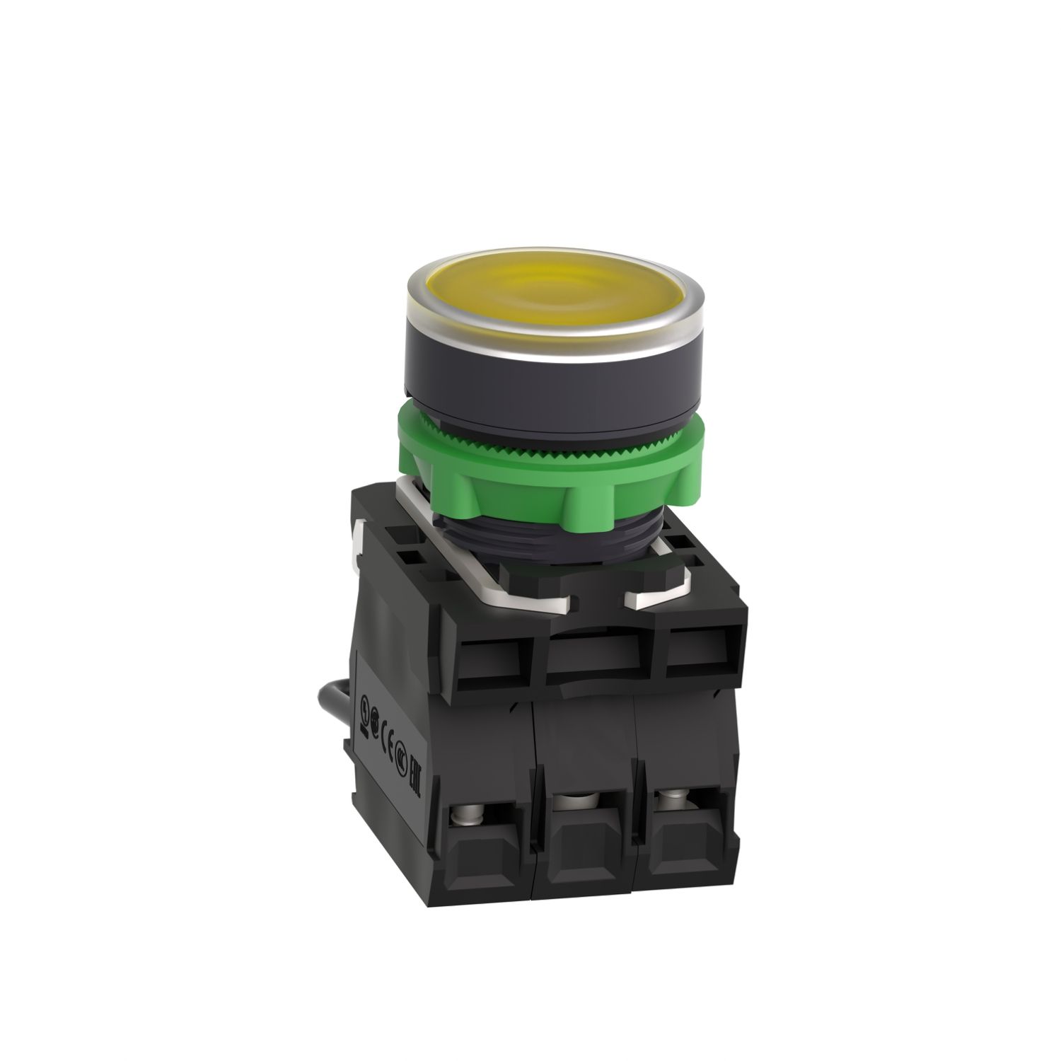 Picture of Push to test pilot light, Harmony XB5, universal LED,  amber, plastic, 22mm, 110...120V