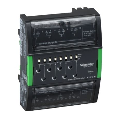 Picture of Central I/O module, SpaceLogic, 8 analog voltage/current outputs, hand control/override switches