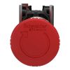 Picture of Emergency stop push button, Harmony XB4, metal, red mushroom, 40mm, 22mm, trigger latching turn to release, 2NC