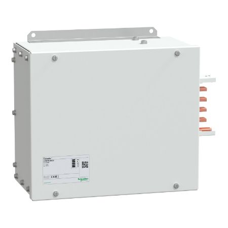 Picture of End feed unit, Canalis KSA400, aluminium, 400A, right or left mounting, without line protection, 3L+N+PE, white RAL9001