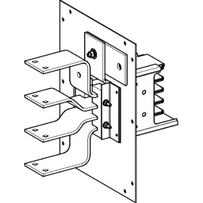 Picture of Flange feed unit, Canalis KSA630, aluminium, 500/630A, right or left mounting, without line protection, 3L+N+PE, RAL9001