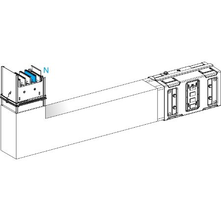 Picture of Elbow, Canalis KSA630, aluminium, 500/630A, side A made to measure, to go upward, 3L+N+PE, white RAL9001