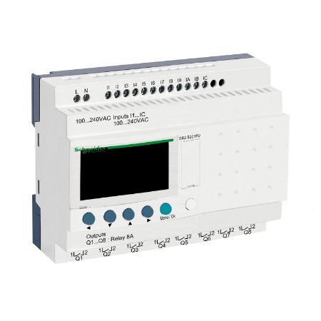 Picture of Zelio Logic, Compact smart relay, 20 I/O, 100...240 V AC, clock, display