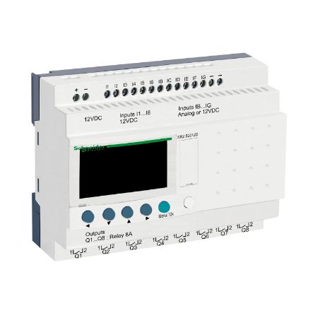 Picture of Zelio Logic, Compact smart relay, 20 I/O, 12 VDC, clock, display