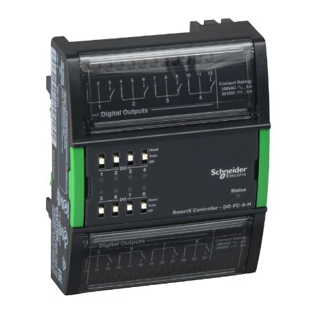 Picture of Central I/O module, SpaceLogic, 8 Form C digital outputs, hand control/override switches