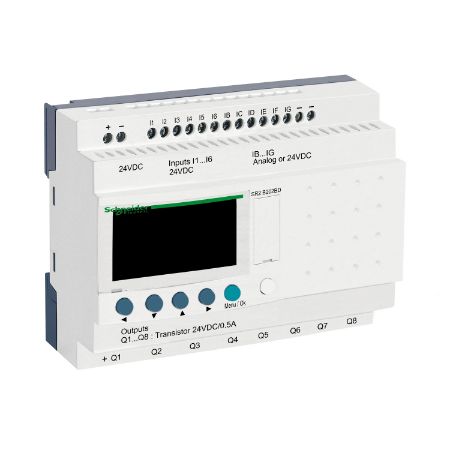 Picture of Zelio Logic, Compact smart relay, 20 I/O, 24 V DC, clock, display